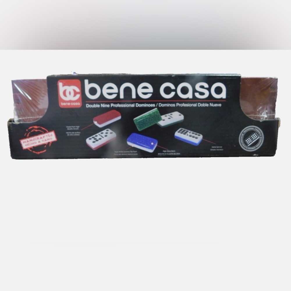 Bene Casa 55 Piece Handcrafted Professional Double Nine Domino Set In Wooden Box - Picture 3 of 8